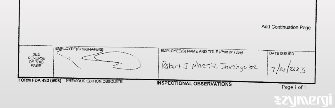 Robert J. Martin FDA Investigator 