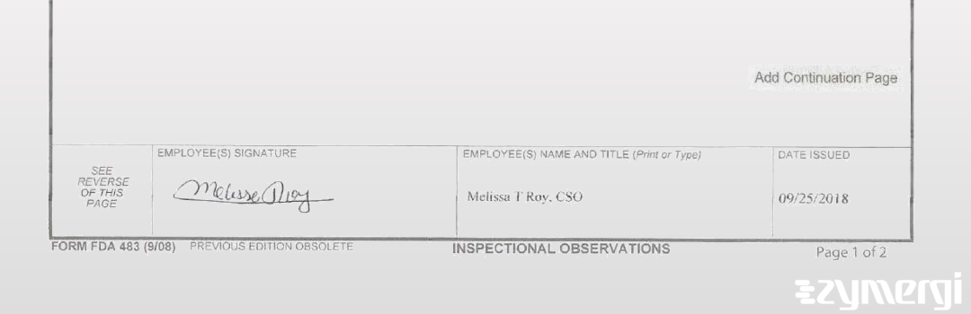 Melissa T. Roy FDA Investigator 