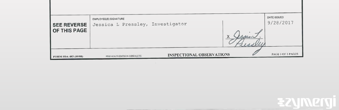 Jessica L. Pressley FDA Investigator 