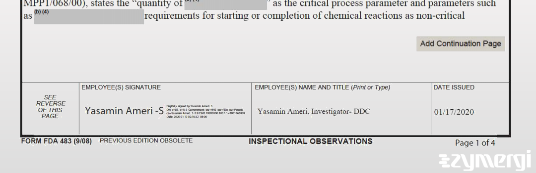 Yasamin Ameri FDA Investigator