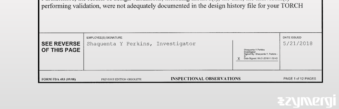 Shaquenta Y. Perkins FDA Investigator 
