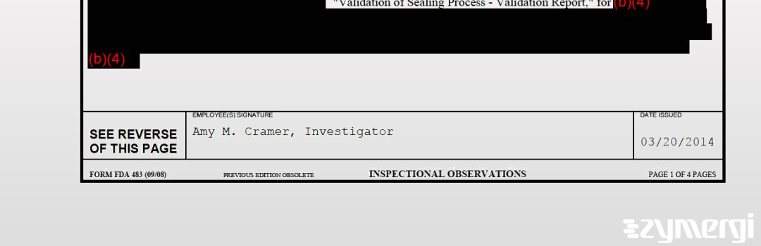 Amy M. Cramer FDA Investigator