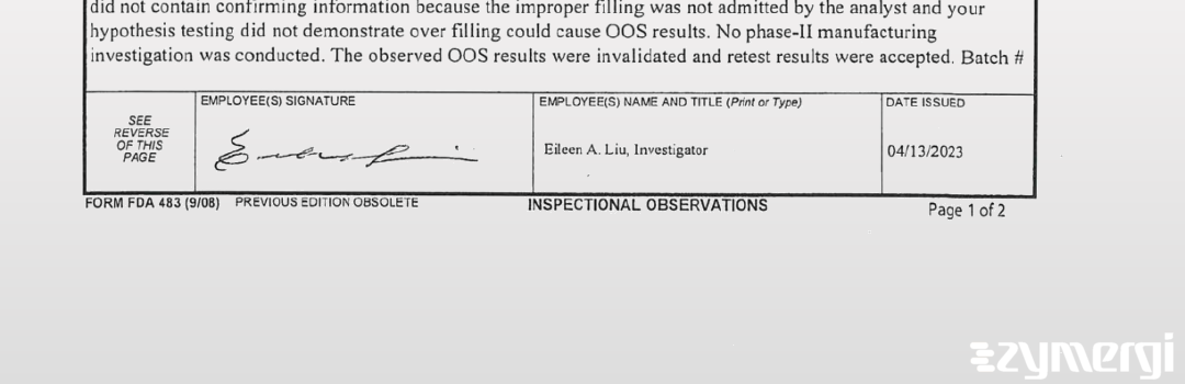 Eileen A. Liu FDA Investigator