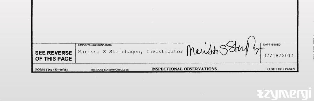 Marissa S. Steinhagen FDA Investigator