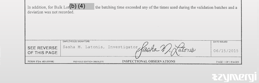 Sasha M. Latonis FDA Investigator 