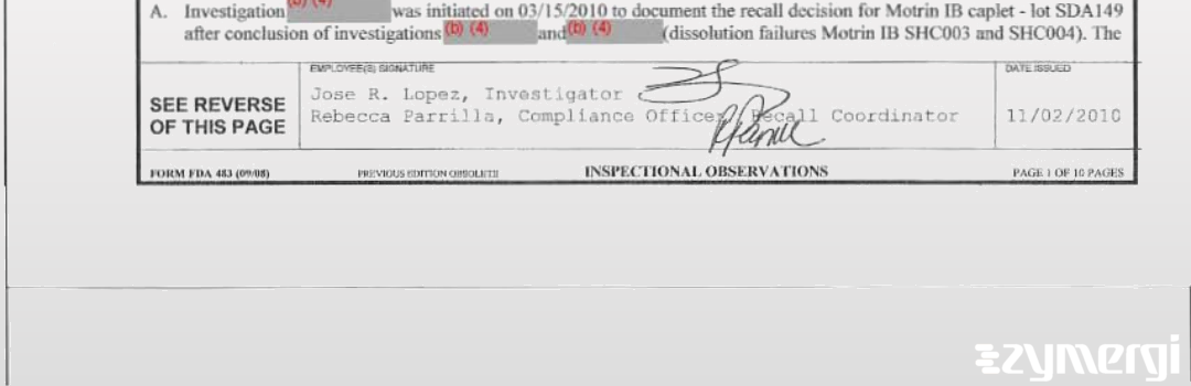 Jose R. Lopez FDA Investigator Rebecca Parrilla FDA Investigator 