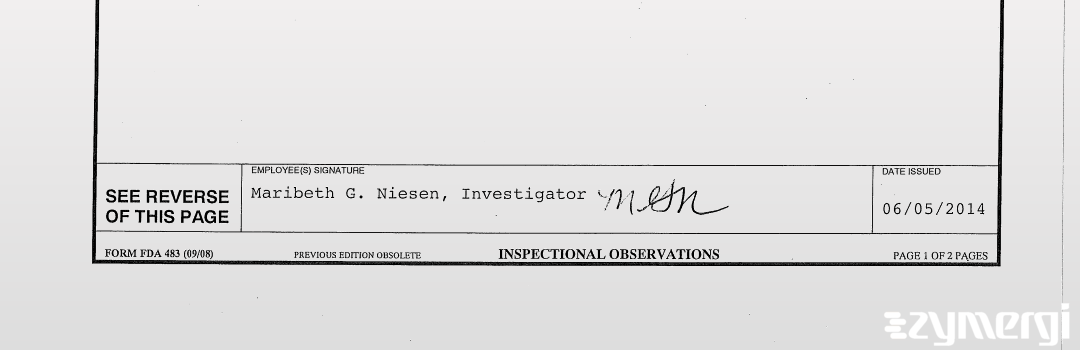 Maribeth G. Niesen FDA Investigator 