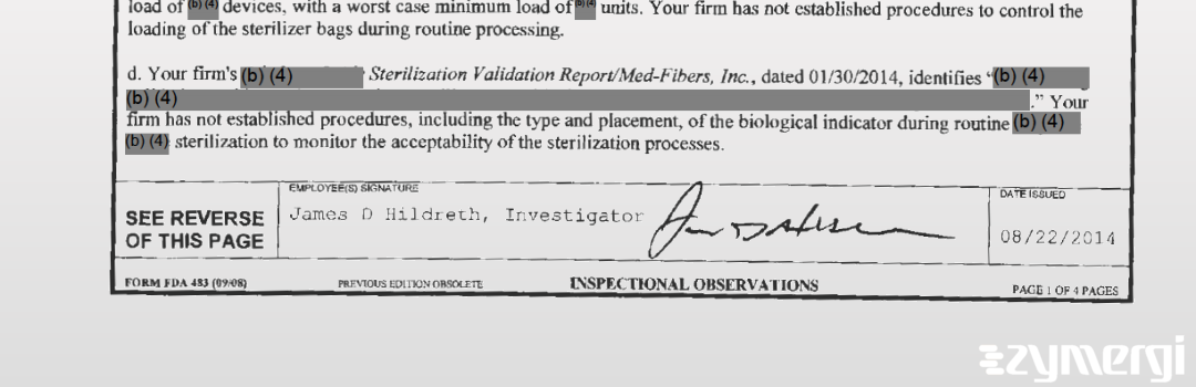 James D. Hildreth FDA Investigator