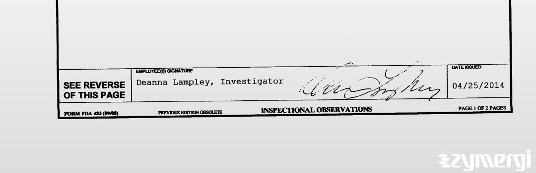 Deanna L. Lampley FDA Investigator 