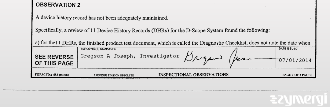 Gregson A. Joseph FDA Investigator 