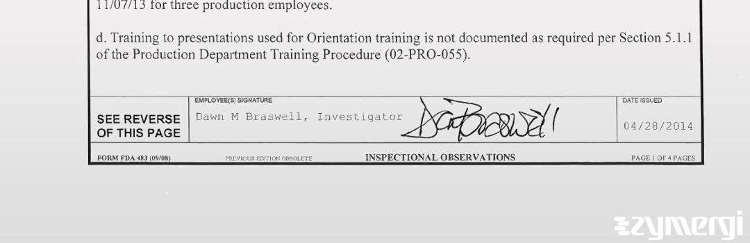 Dawn M. Braswell FDA Investigator 