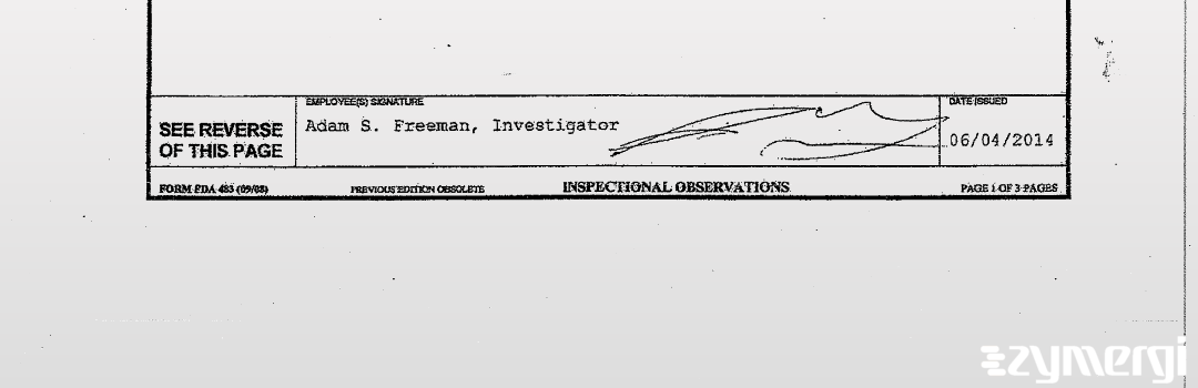 Adam S. Freeman FDA Investigator 