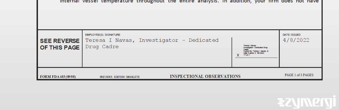 Teresa I. Navas FDA Investigator 