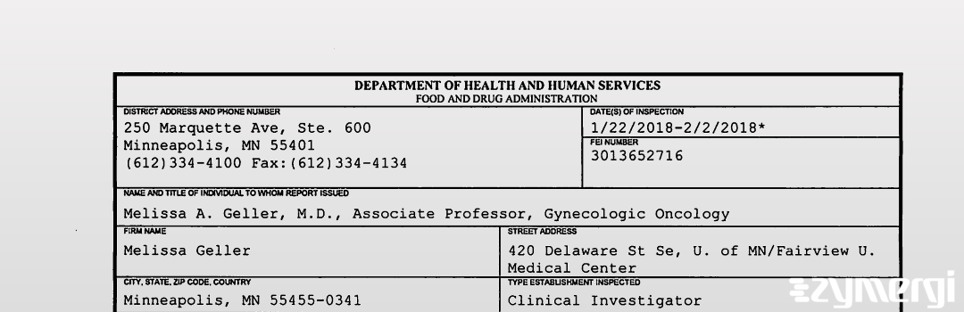 FDANews 483 Melissa Geller Feb 2 2018 top