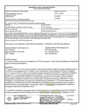 FDAzilla FDA 483 Meridian Medical Technologies ., A Pfizer | Oct 2013