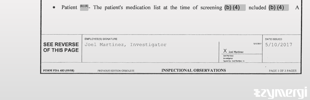 Joel Martinez FDA Investigator 