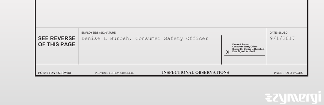 Denise L. Burosh FDA Investigator 