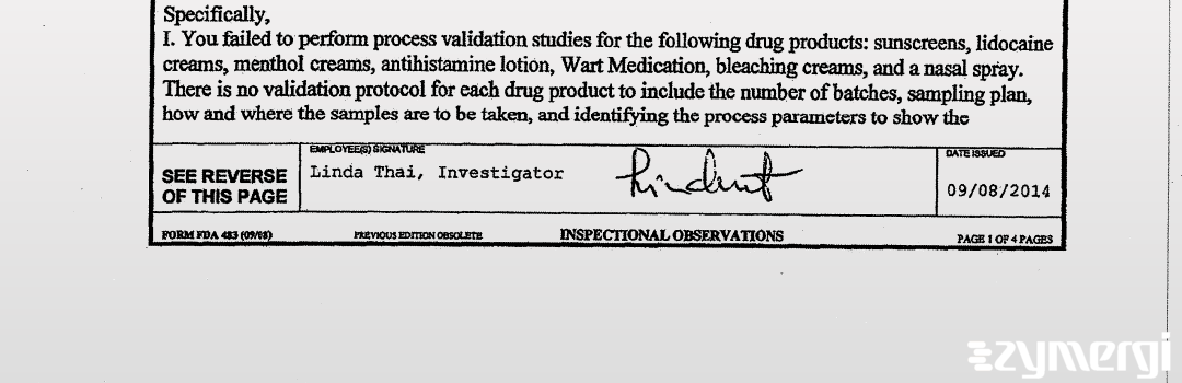 Linda Thai FDA Investigator 