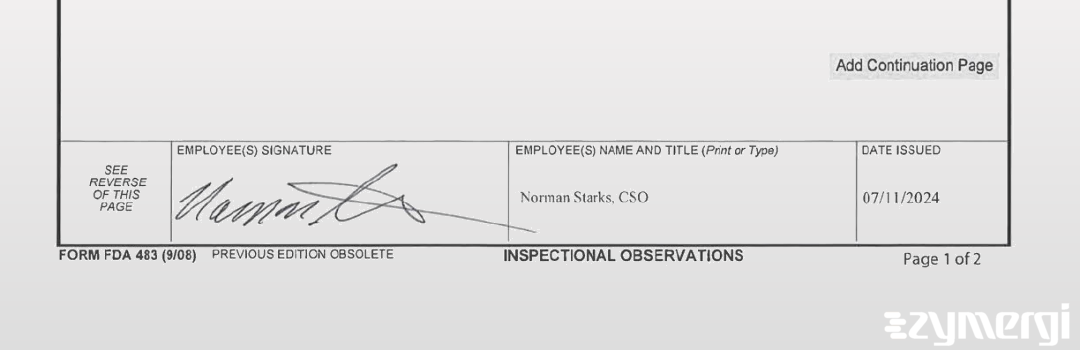 Norman K. Starks FDA Investigator