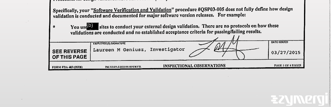 Laureen M. Geniusz FDA Investigator 