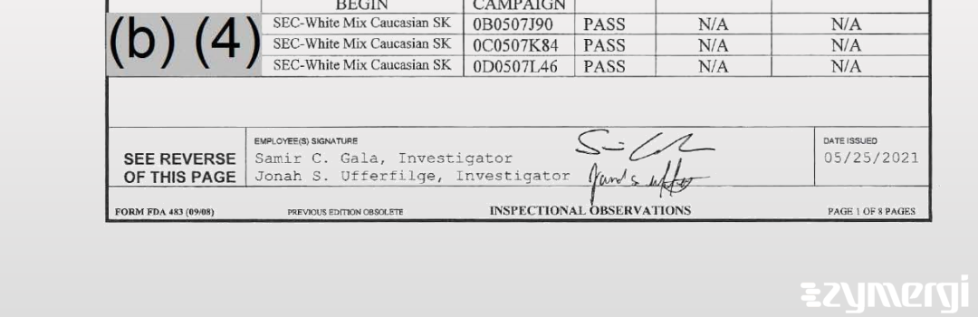 Jonah S. Ufferfilge FDA Investigator Samir C. Gala FDA Investigator 