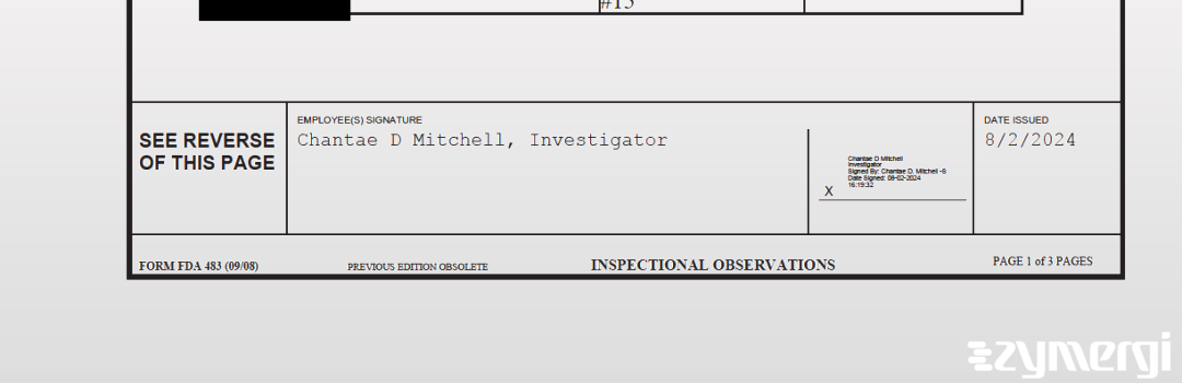 Chantae D. Mitchell FDA Investigator 