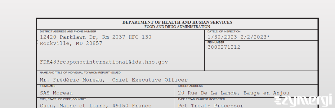 FDANews 483 SAS Moreau Feb 2 2023 top