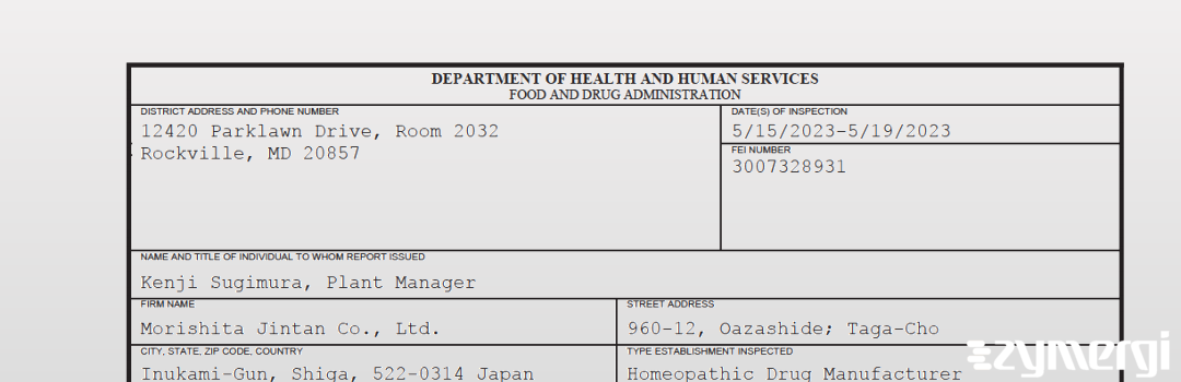 FDANews 483 Morishita Jintan Co., Ltd. May 19 2023 top