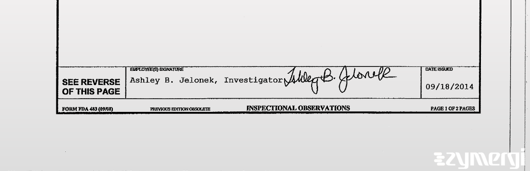 Ashley B. Jelonek FDA Investigator 