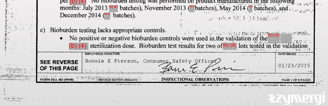 Bonnie E. Pierson FDA Investigator Bonnie E. Conley FDA Investigator