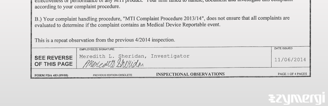 Meredith L. Sheridan FDA Investigator 