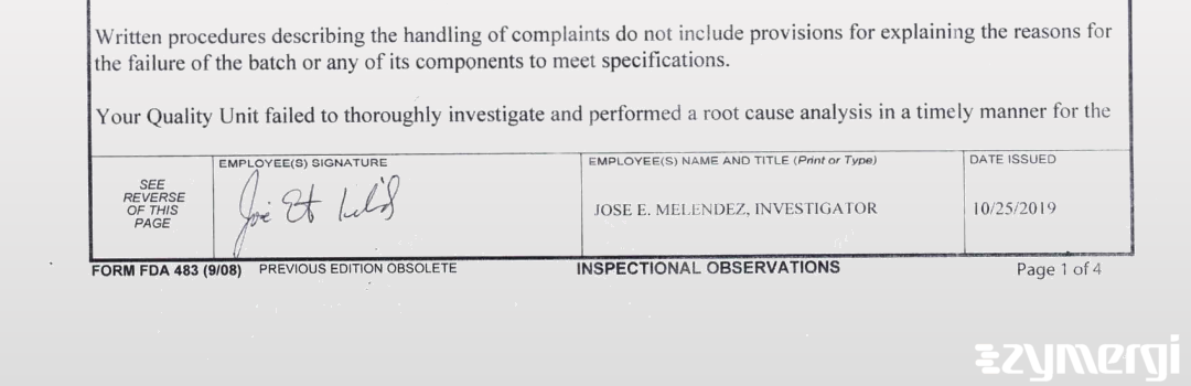 Jose E. Melendez FDA Investigator
