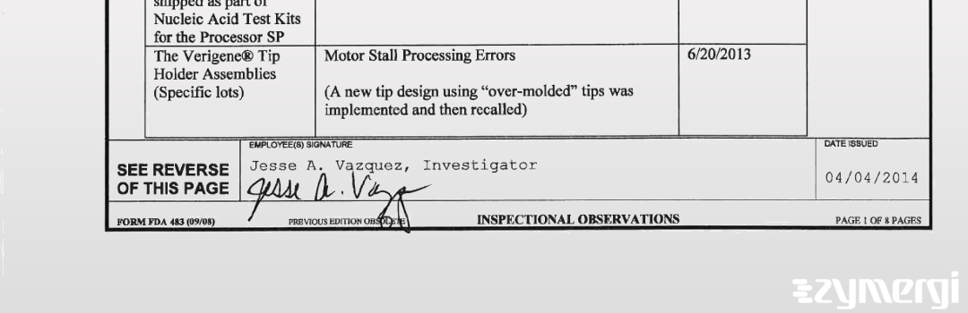 Jesse A. Vazquez FDA Investigator 