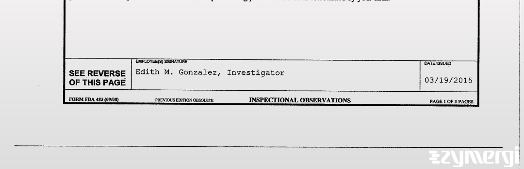 Edith M. Gonzalez FDA Investigator 