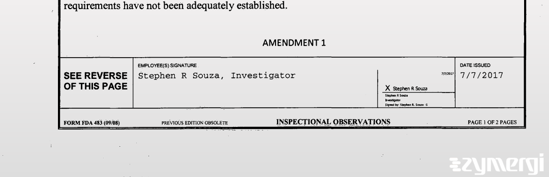 Stephen R. Souza FDA Investigator 