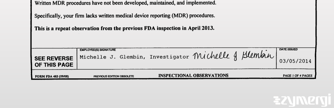 Michelle J. Glembin FDA Investigator