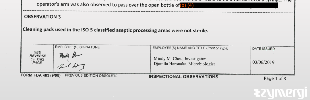 Mindy M. Chou FDA Investigator Djamila Harouaka FDA Investigator 