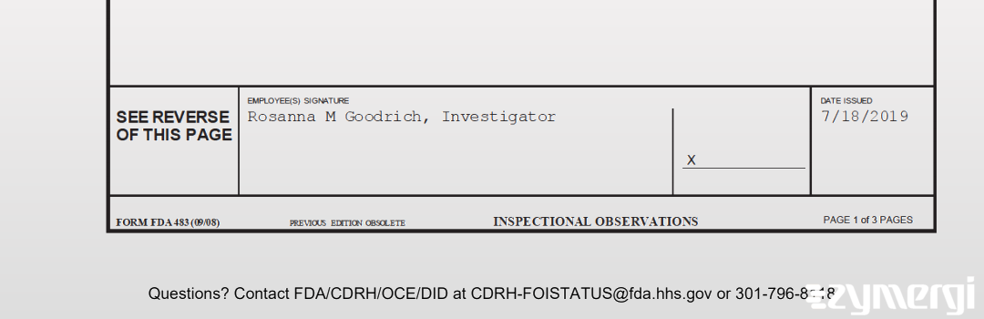 Rosanna M. Goodrich FDA Investigator 