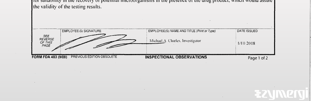 Michael A. Charles FDA Investigator
