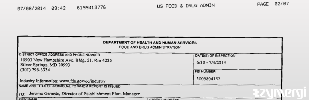 FDANews 483 Novacyl Roussillon Jul 4 2014 top