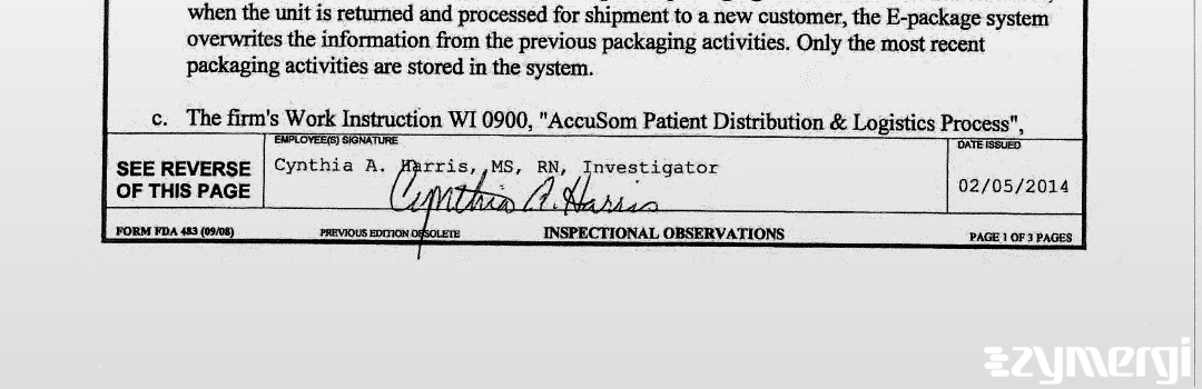 Cynthia A. Harris FDA Investigator 