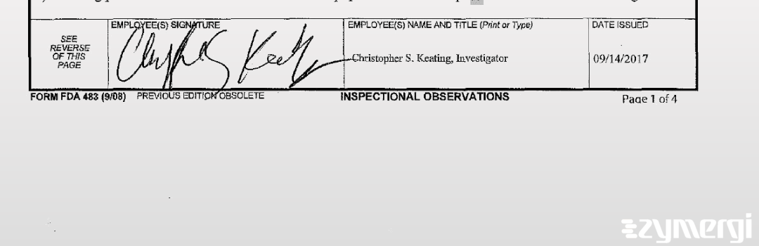 Christopher S. Keating FDA Investigator 