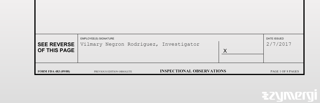 Vilmary Negron Rodriguez FDA Investigator 