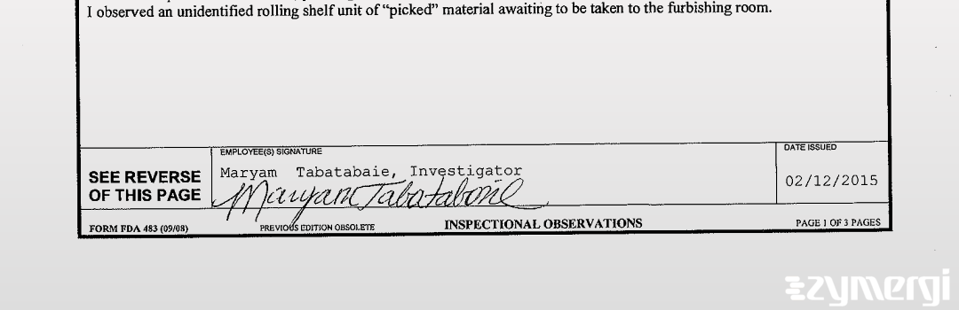 Maryam Tabatabaie FDA Investigator