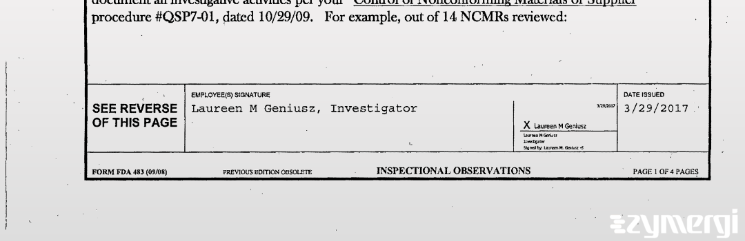 Laureen M. Geniusz FDA Investigator