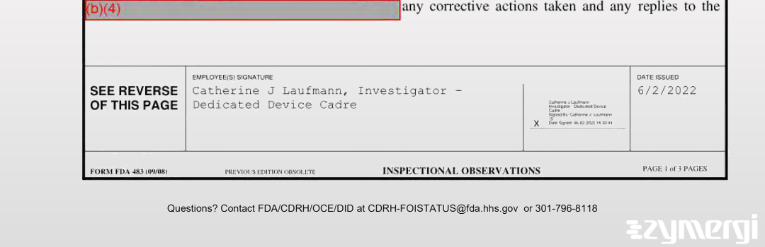 Catherine J. Laufmann FDA Investigator 