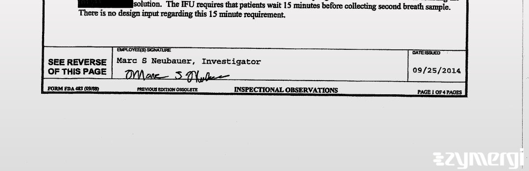 Marc S. Neubauer FDA Investigator