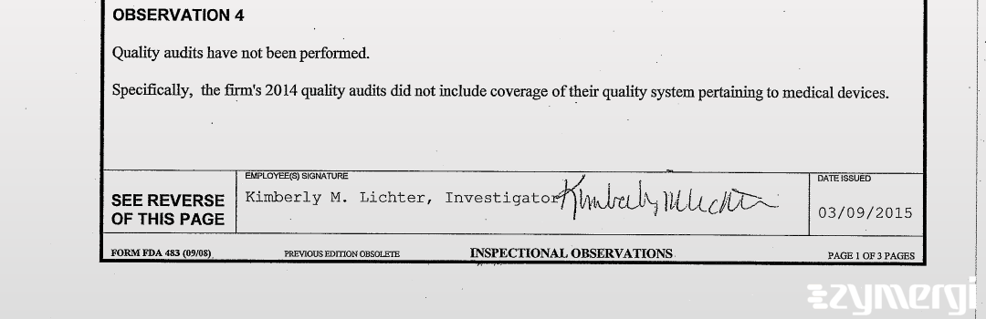 Kimberly M. Lichter FDA Investigator 