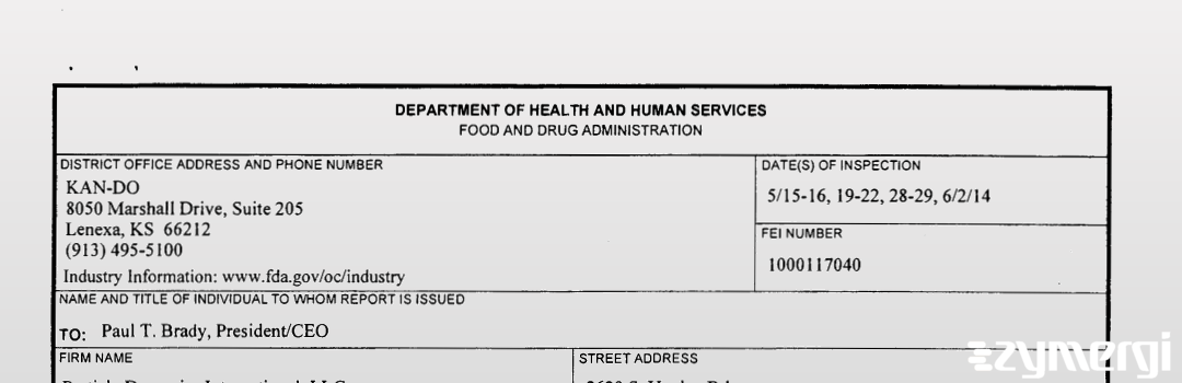 FDANews 483 Particle Dynamics International LLC Jun 2 2014 top