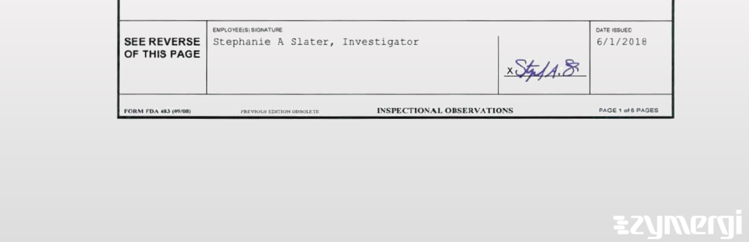 Stephanie A. Slater FDA Investigator